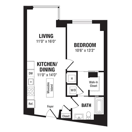 1 Bed/1 Bath-A6 floor plan