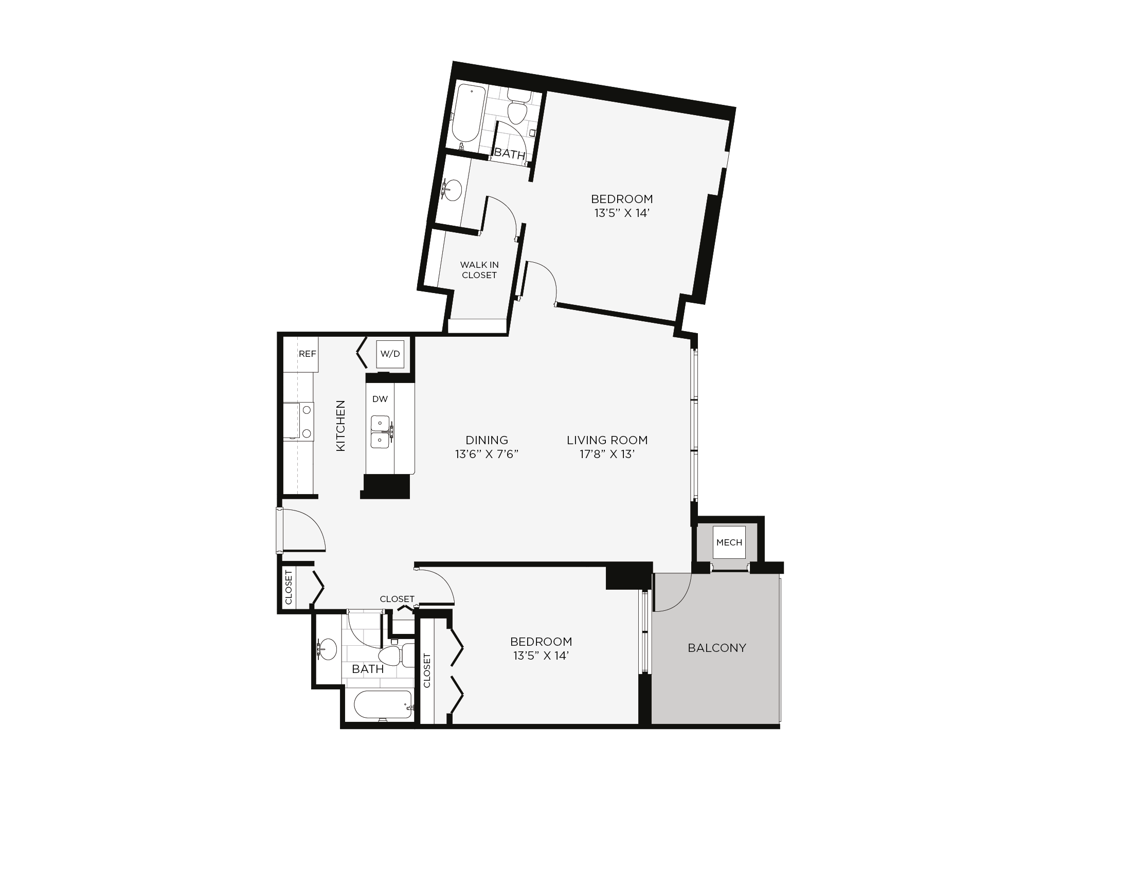 2 Bed/2 Bath-2B Oyama floor plan