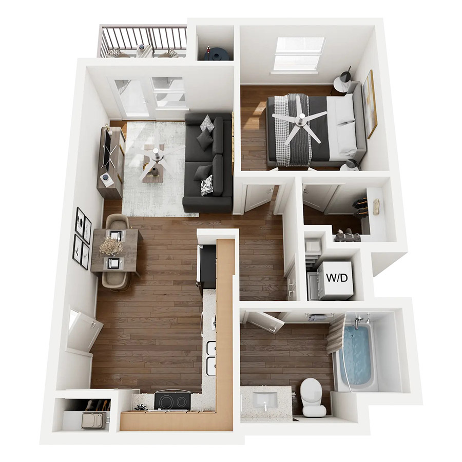 Classic 1 Bedroom floor plan
