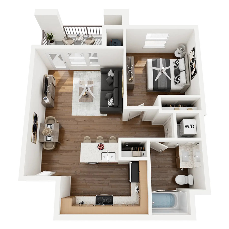 Heritage 1 Bedroom floor plan