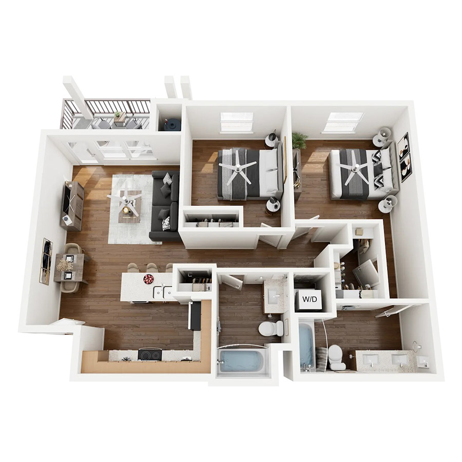Classic 2 Bedroom floor plan