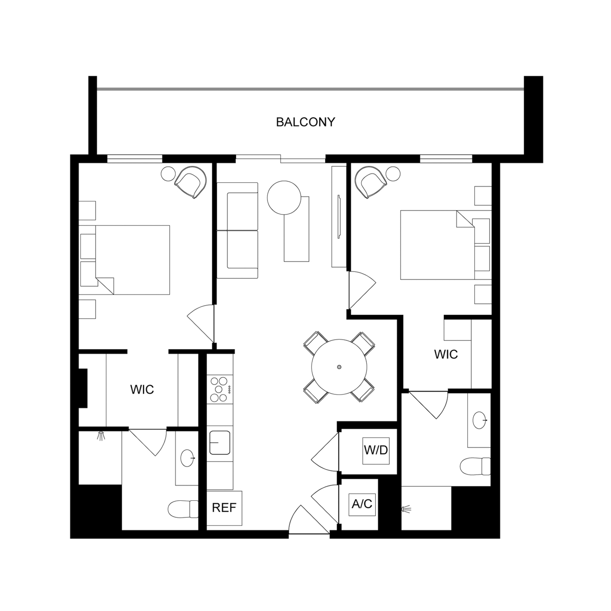 2-Bed/2-Bath - x21 floor plan