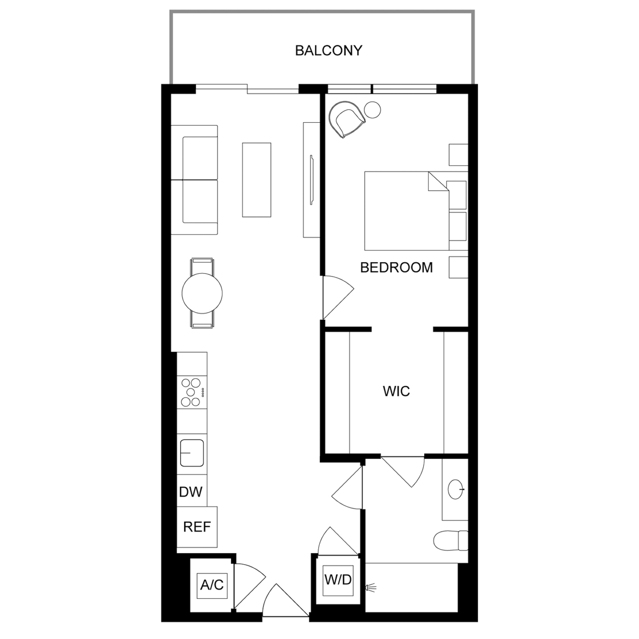 1-Bed/1-Bath - 426 floor plan