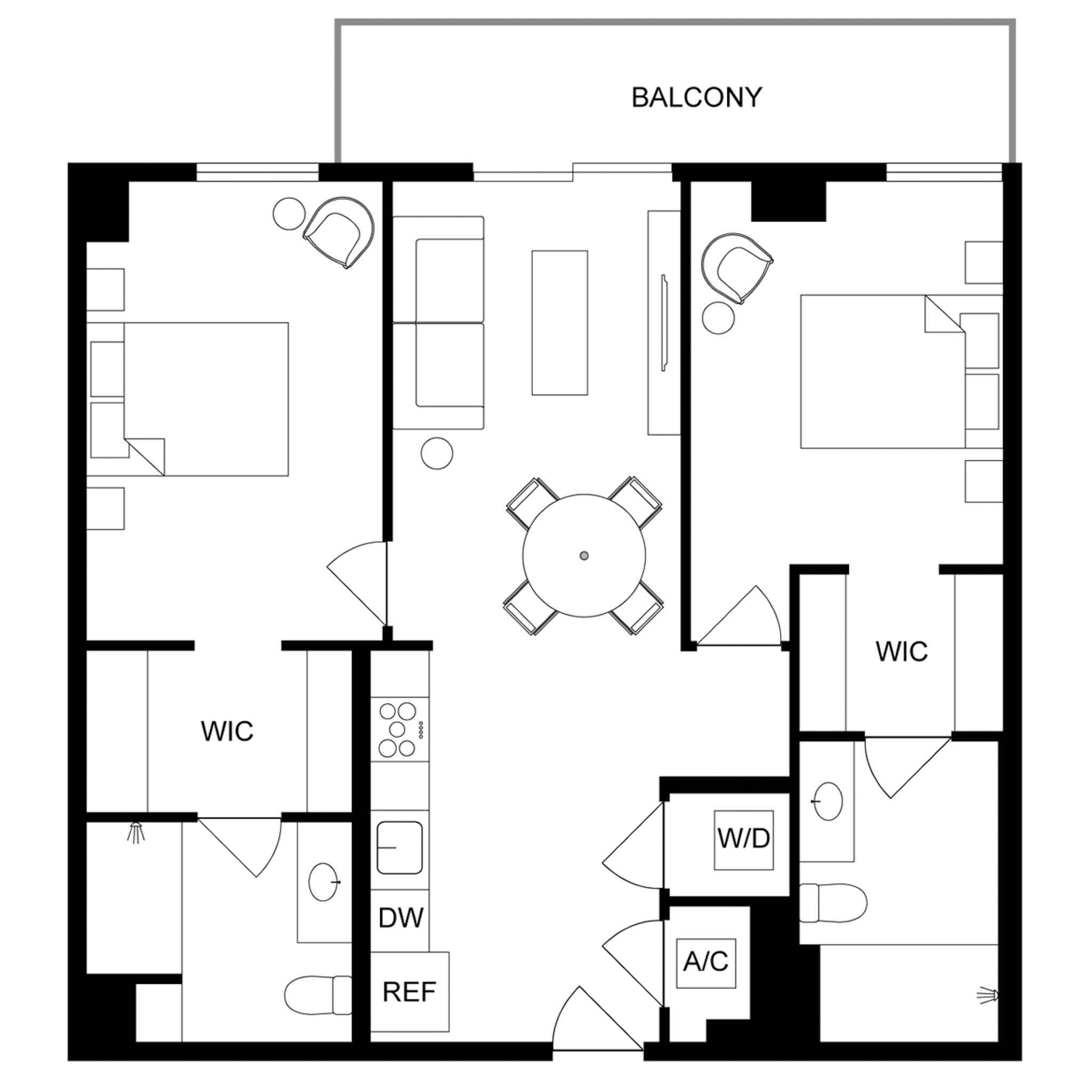 2-Bed/2-Bath - x38 floor plan