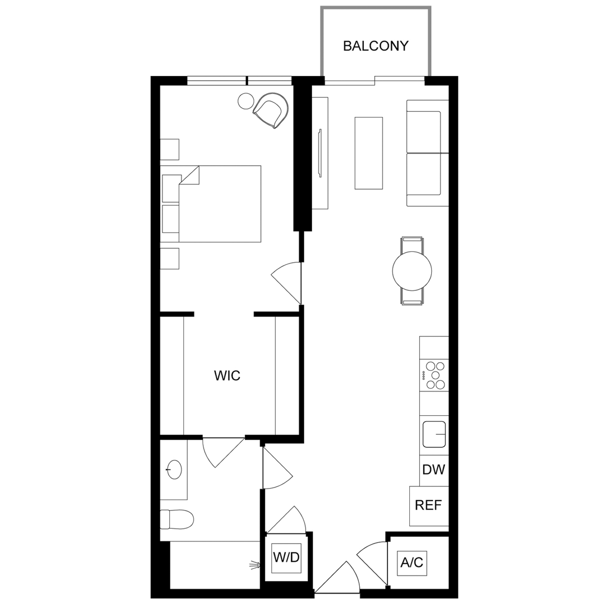 1-Bed/1-Bath - x28 floor plan