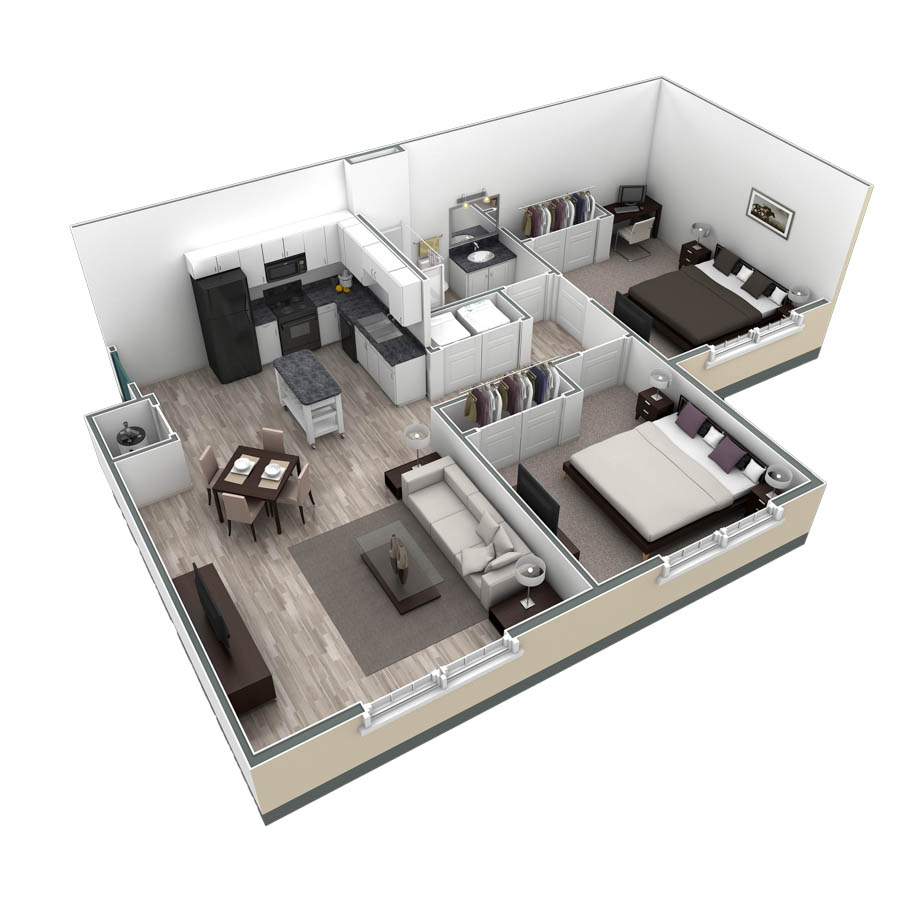 2-1 BR Retreat Overlook floor plan