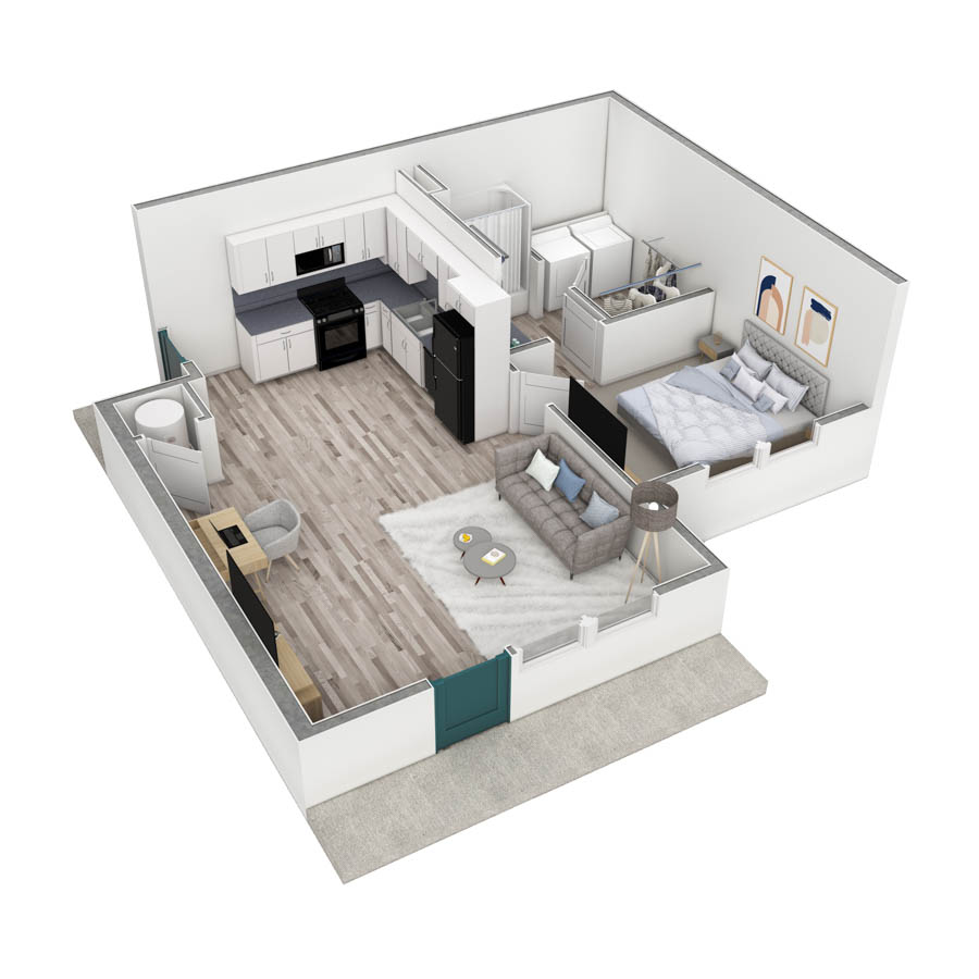 1 BR Premier Retreat Courtyard floor plan
