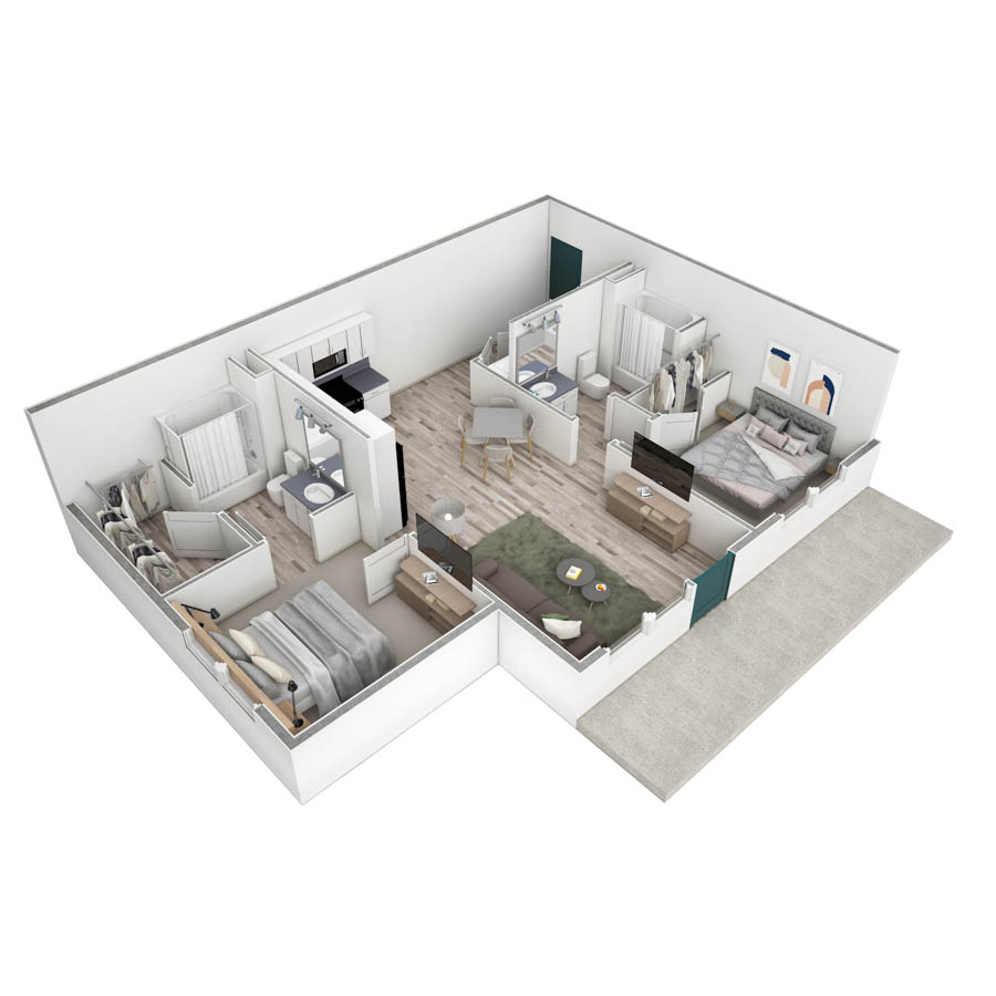 2-2 BR Premier Horizon Summit floor plan