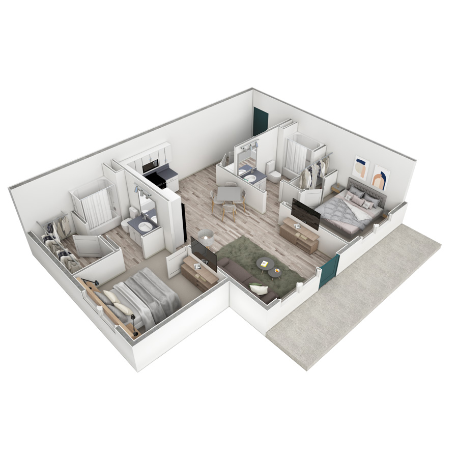 2-2 BR Horizon Overlook floor plan
