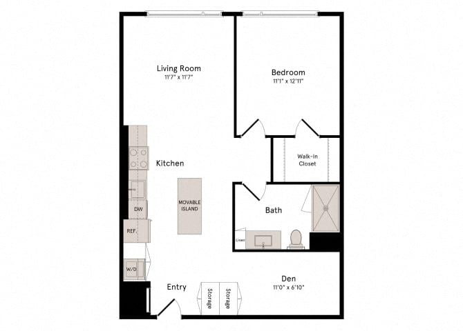 1D.1 W/ DEN floor plan