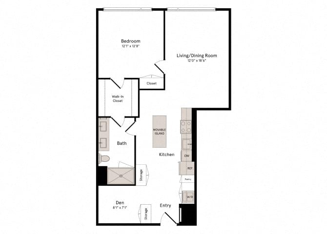 1D.3 W/ DEN floor plan