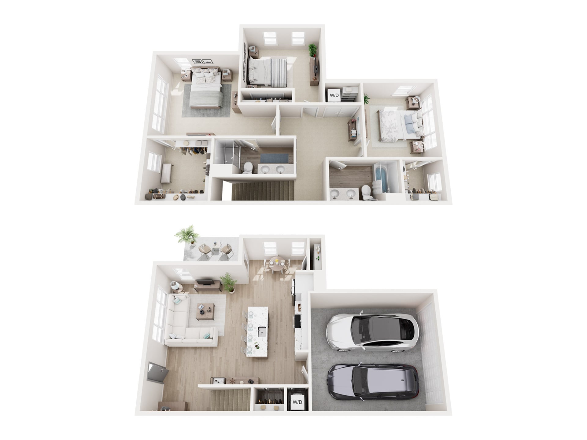 #B-1622 - 3 bedroom floorplan layout with 2 bathrooms and 2342 square feet