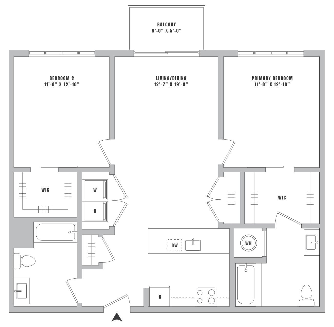 2 Bed-2 Bath-B3 floor plan