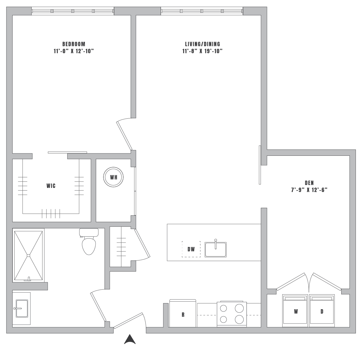 1 Bed-1 Bath Den-A5 floor plan