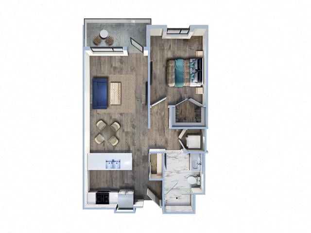 1Bed/1Bath-A2-A9 floor plan