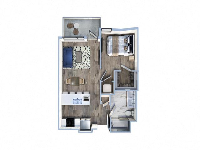 1Bed/1Bath-C1-C9 floor plan