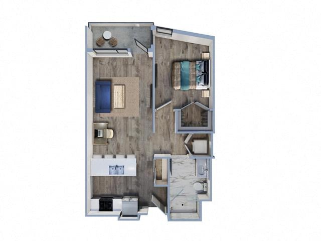 1Bed/1Bath-A1 floor plan