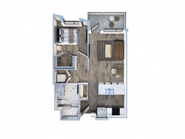 1Bed/1Bath-B1-B5 floor plan