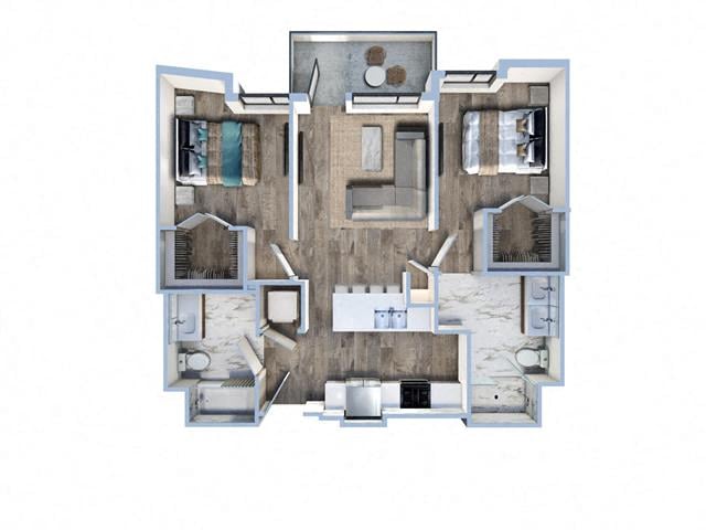 2Bed/2Bath-A1 floor plan