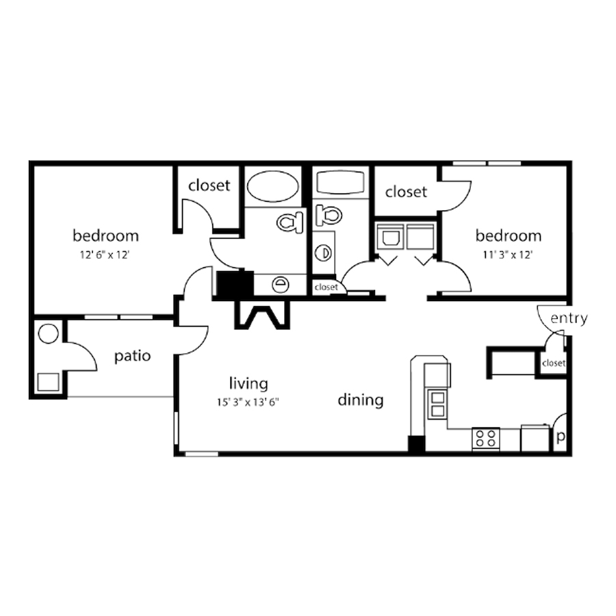 B2 -2x2 floor plan