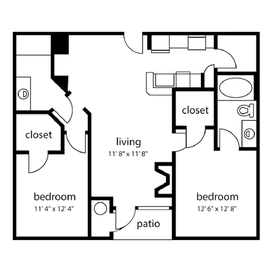 B1 -2x2 floor plan