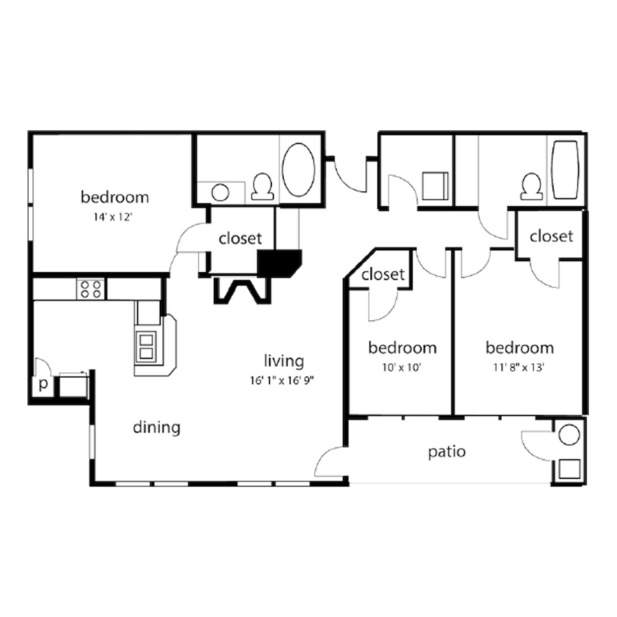 C1 -3x2 floor plan