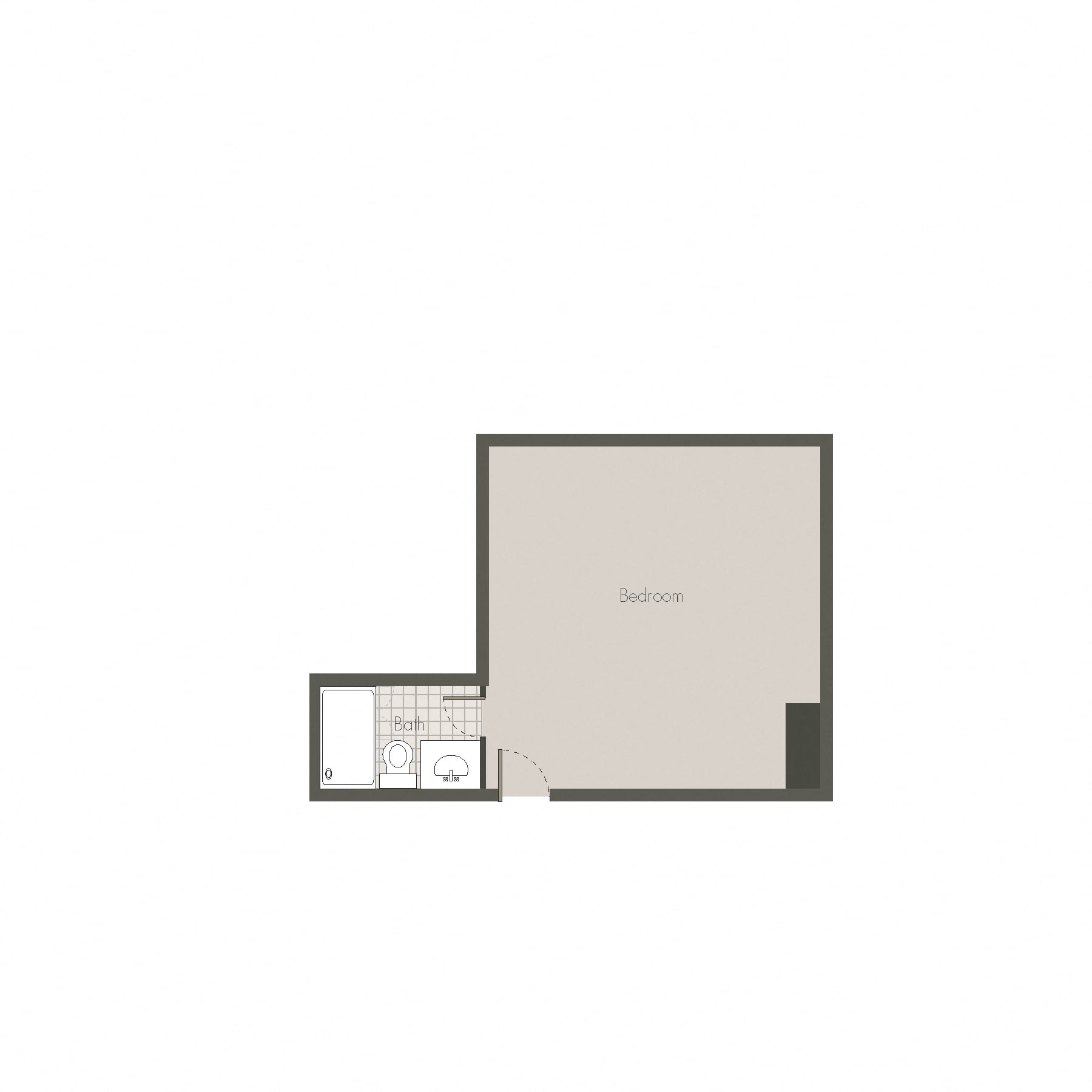 SRO-Sleeping room only floor plan