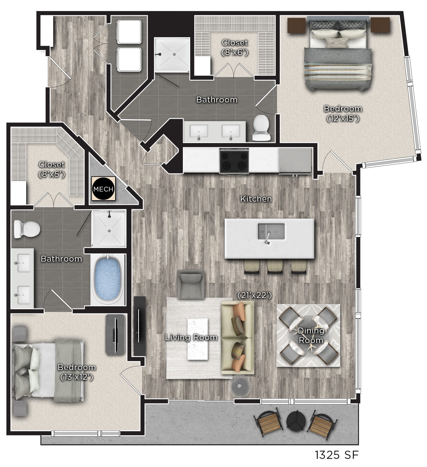 U floor plan