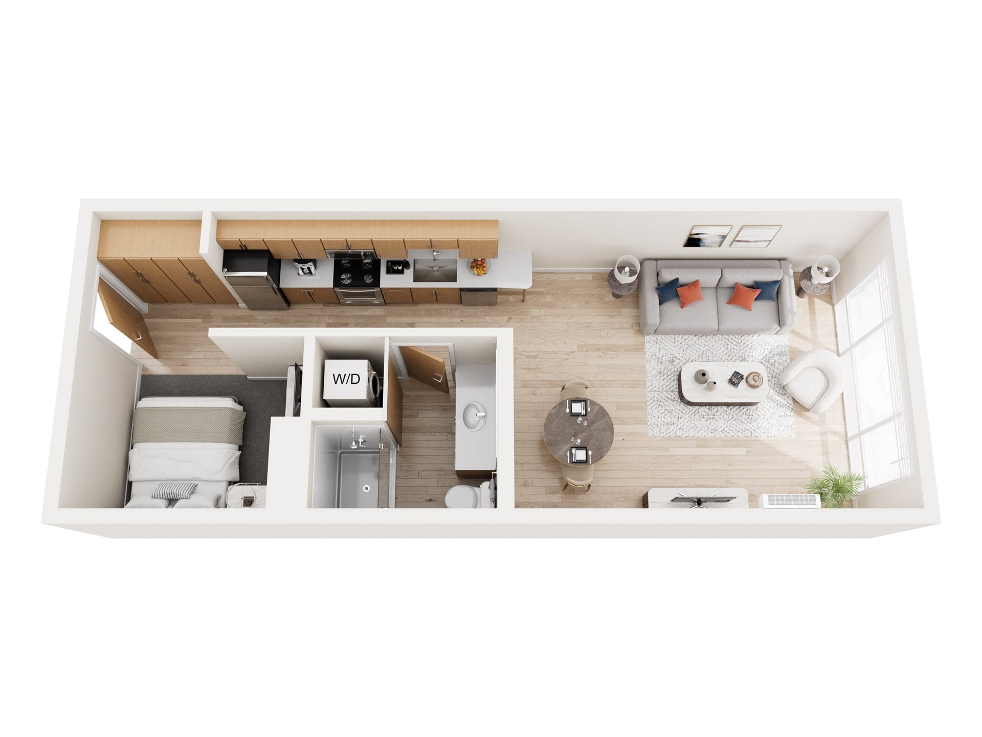 Open 1 Bedroom 1 Bathroom floor plan