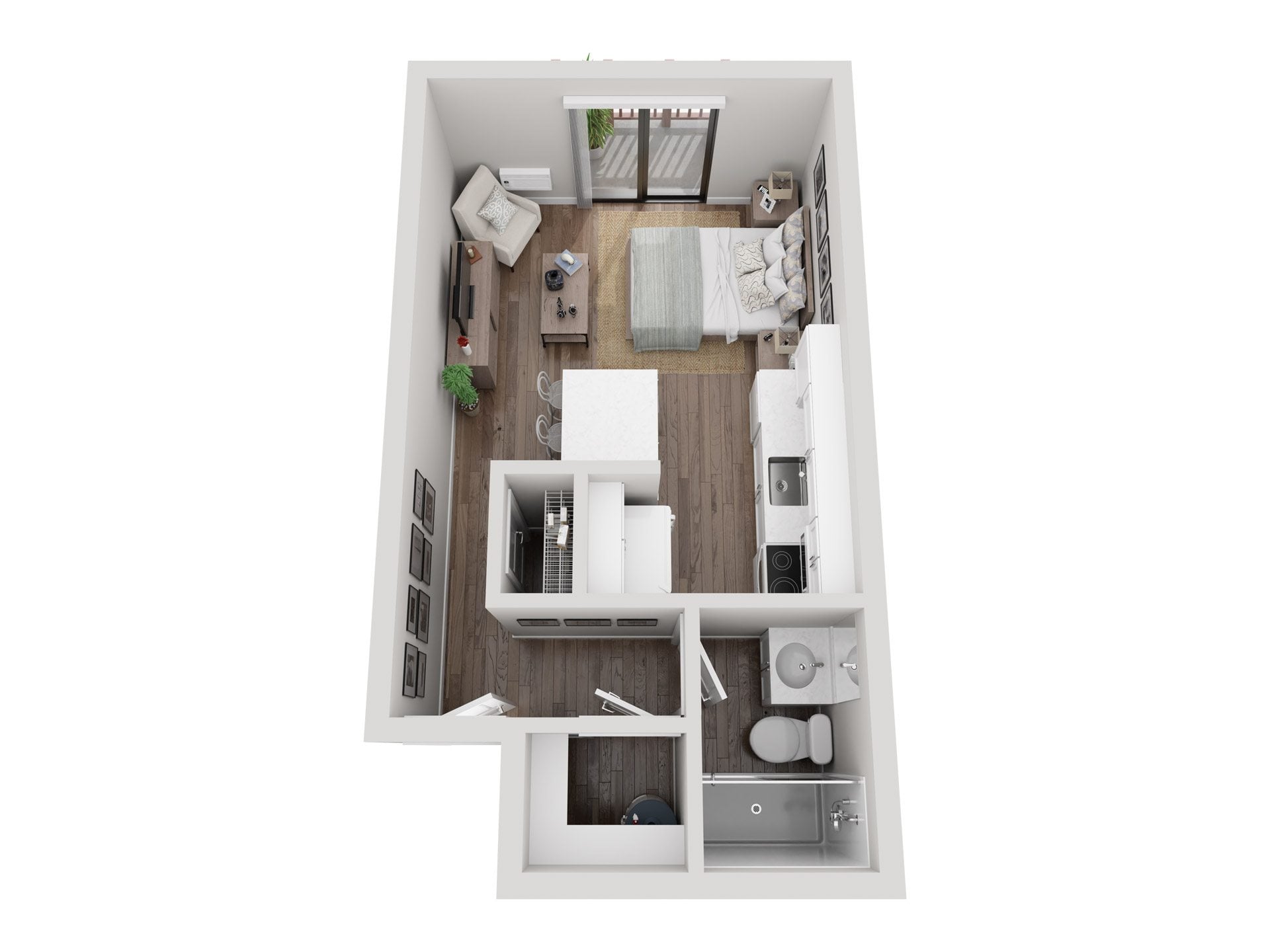 Studio with Balcony floor plan