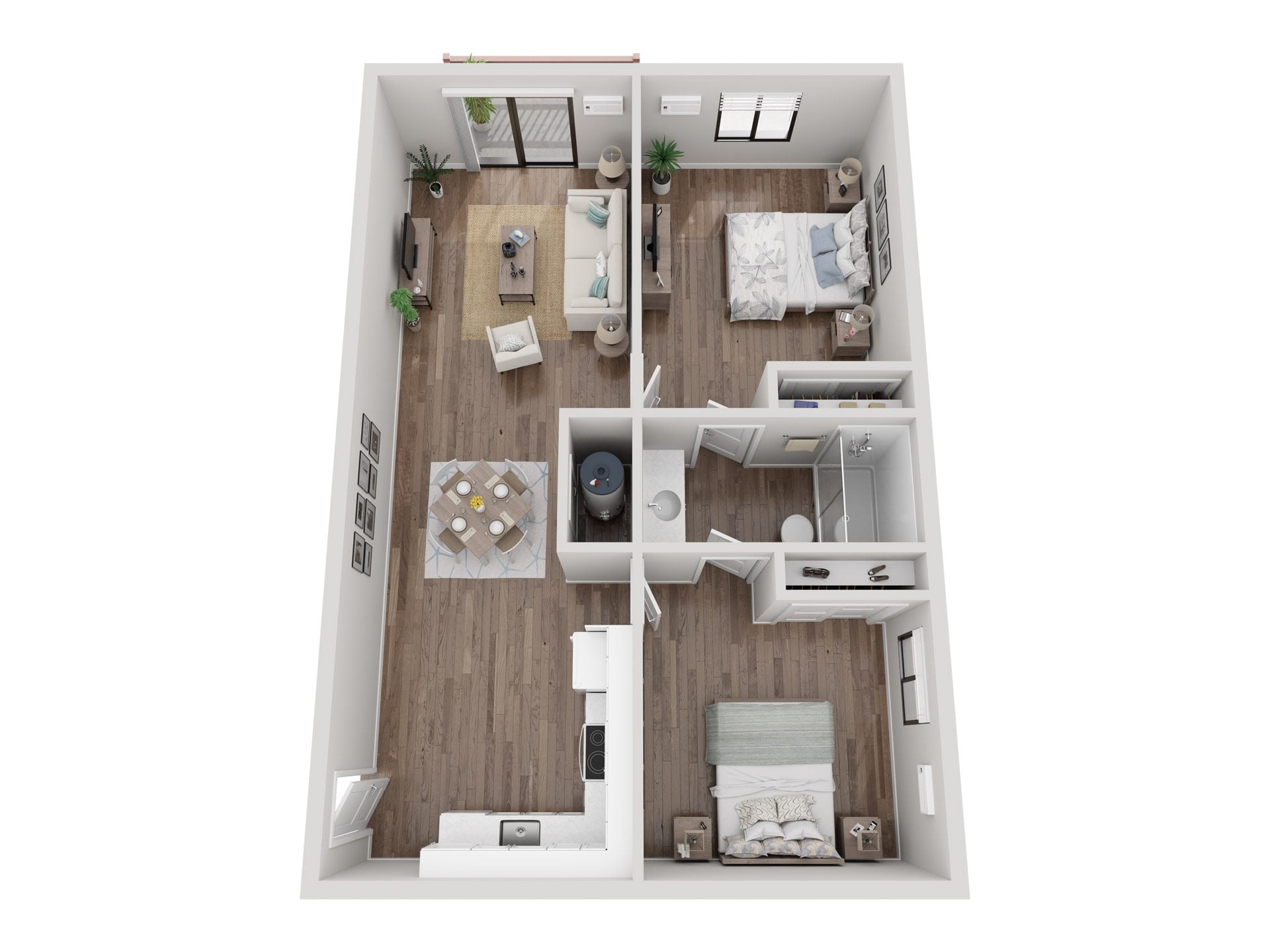 2 Bedroom with Balcony floor plan