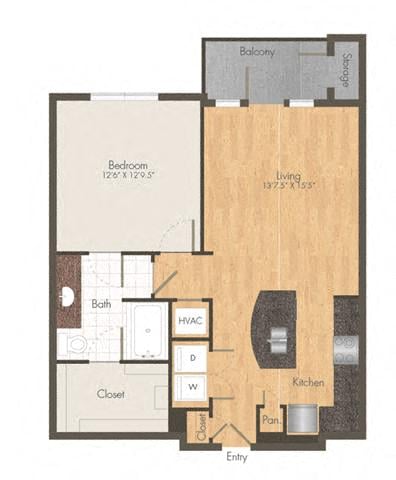 1B floor plan