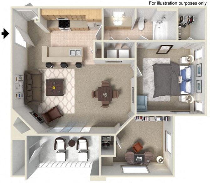 D Heritage 817 to 859 SF floor plan