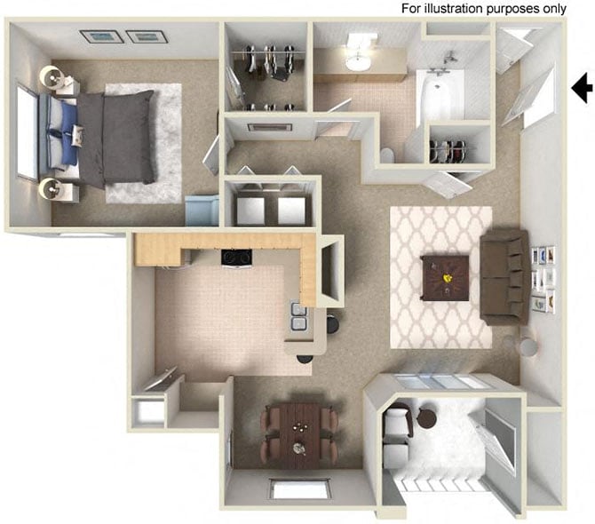 C Regents 801 to 821 SF RENOVATED floor plan