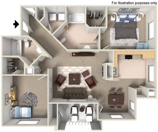 G Presidio 1145 to 1189 SF RENOVATED floor plan