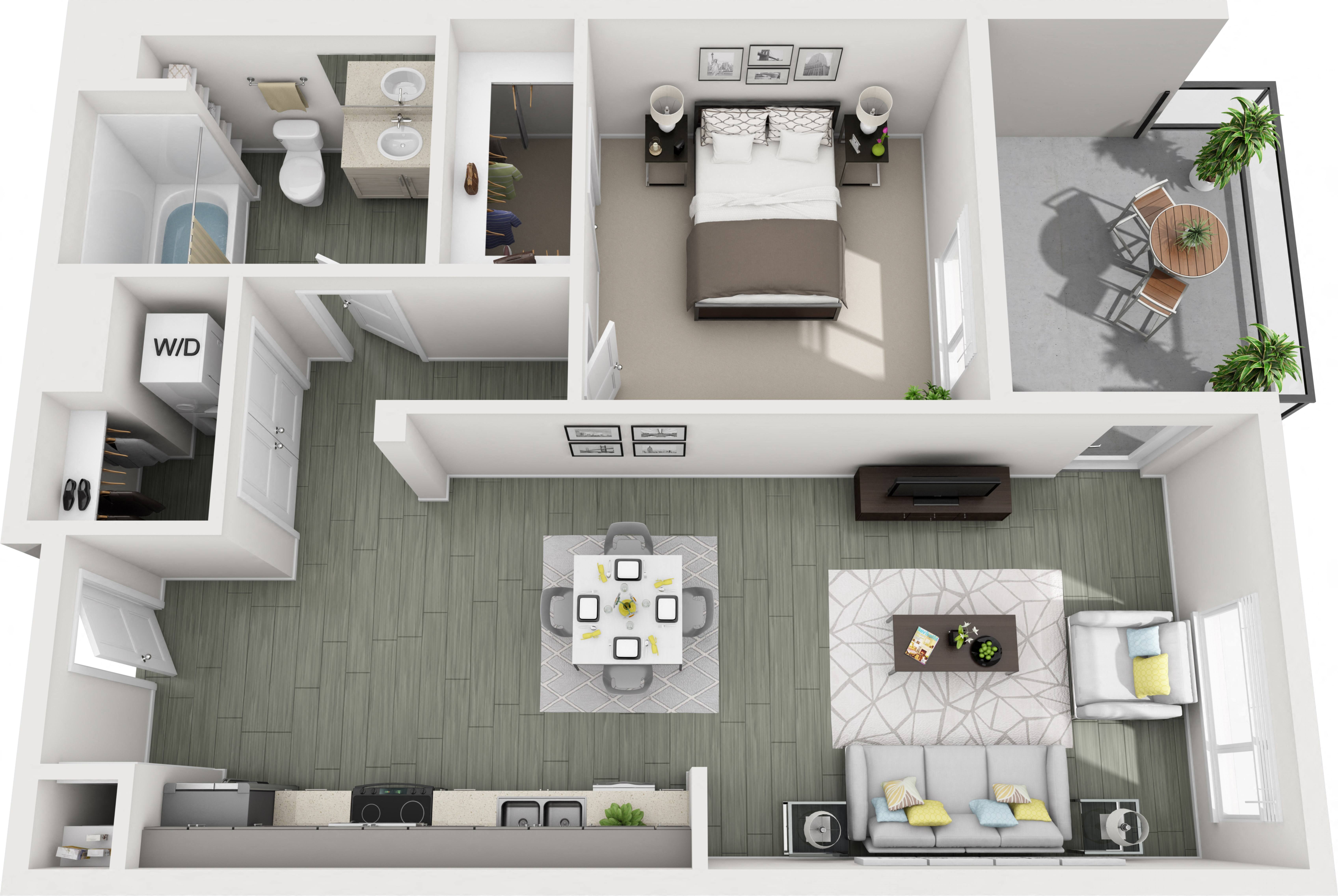 A1B (1x1) floor plan