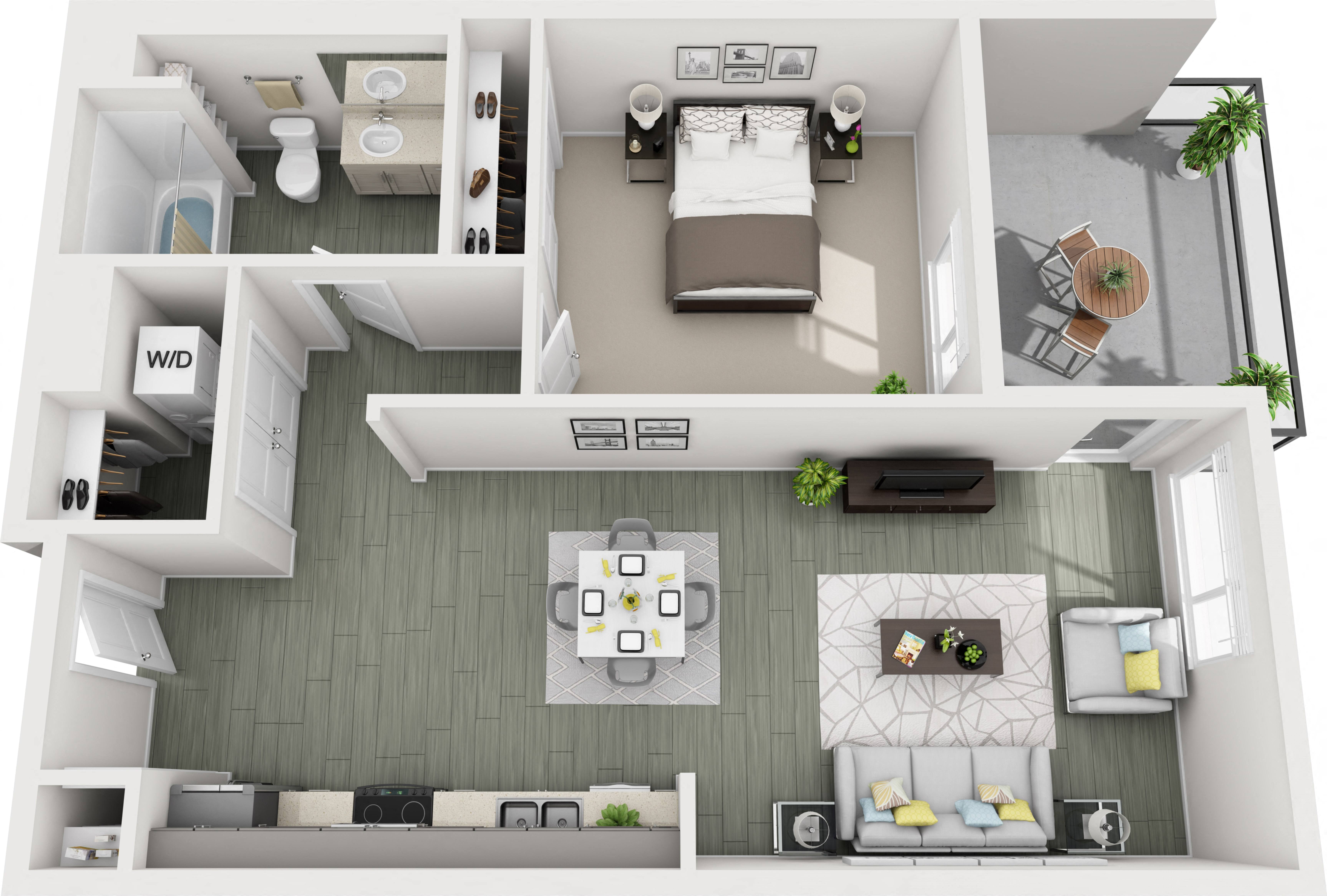 A1A (1x1) floor plan