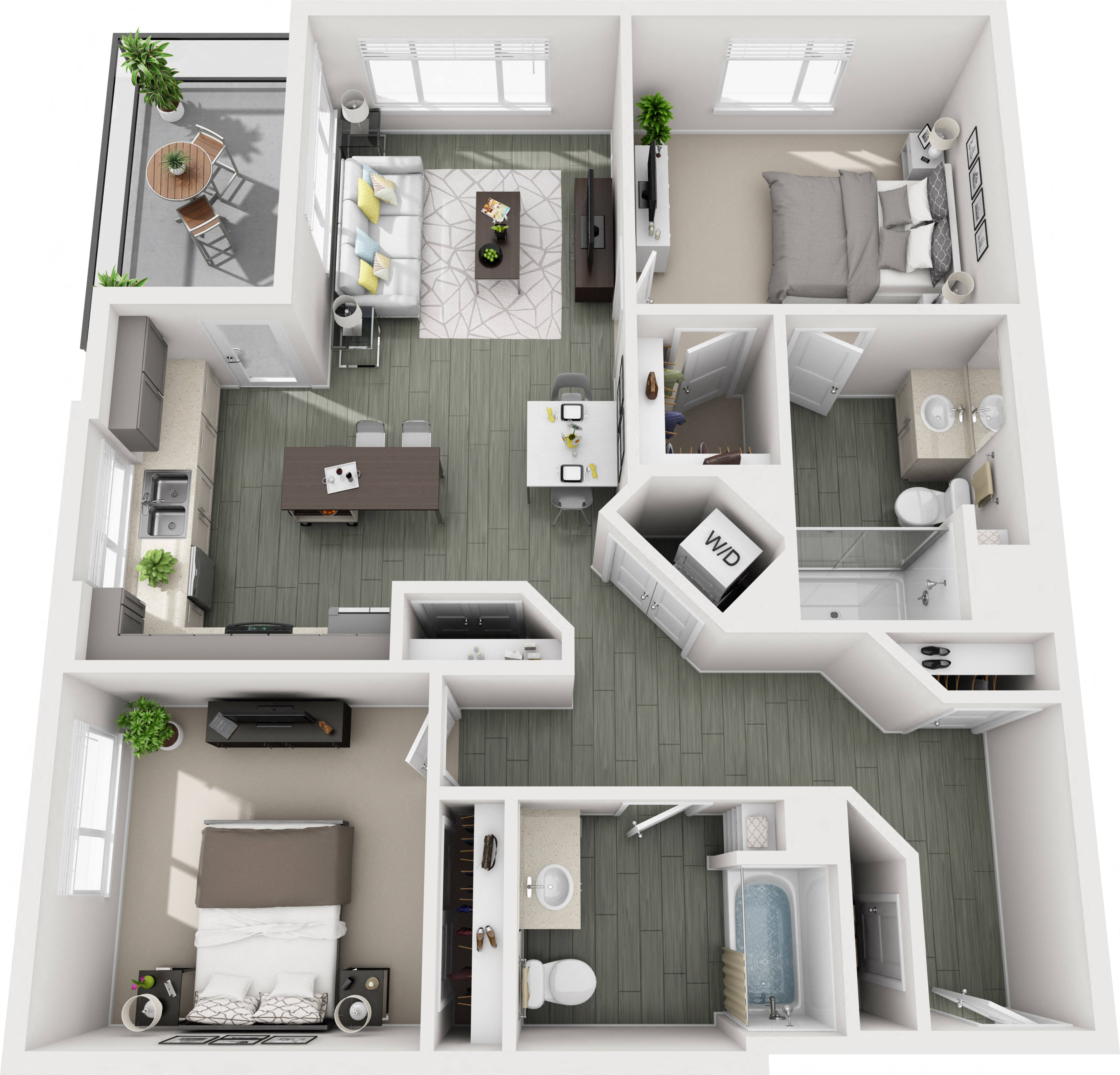 B2D (2x2) floor plan
