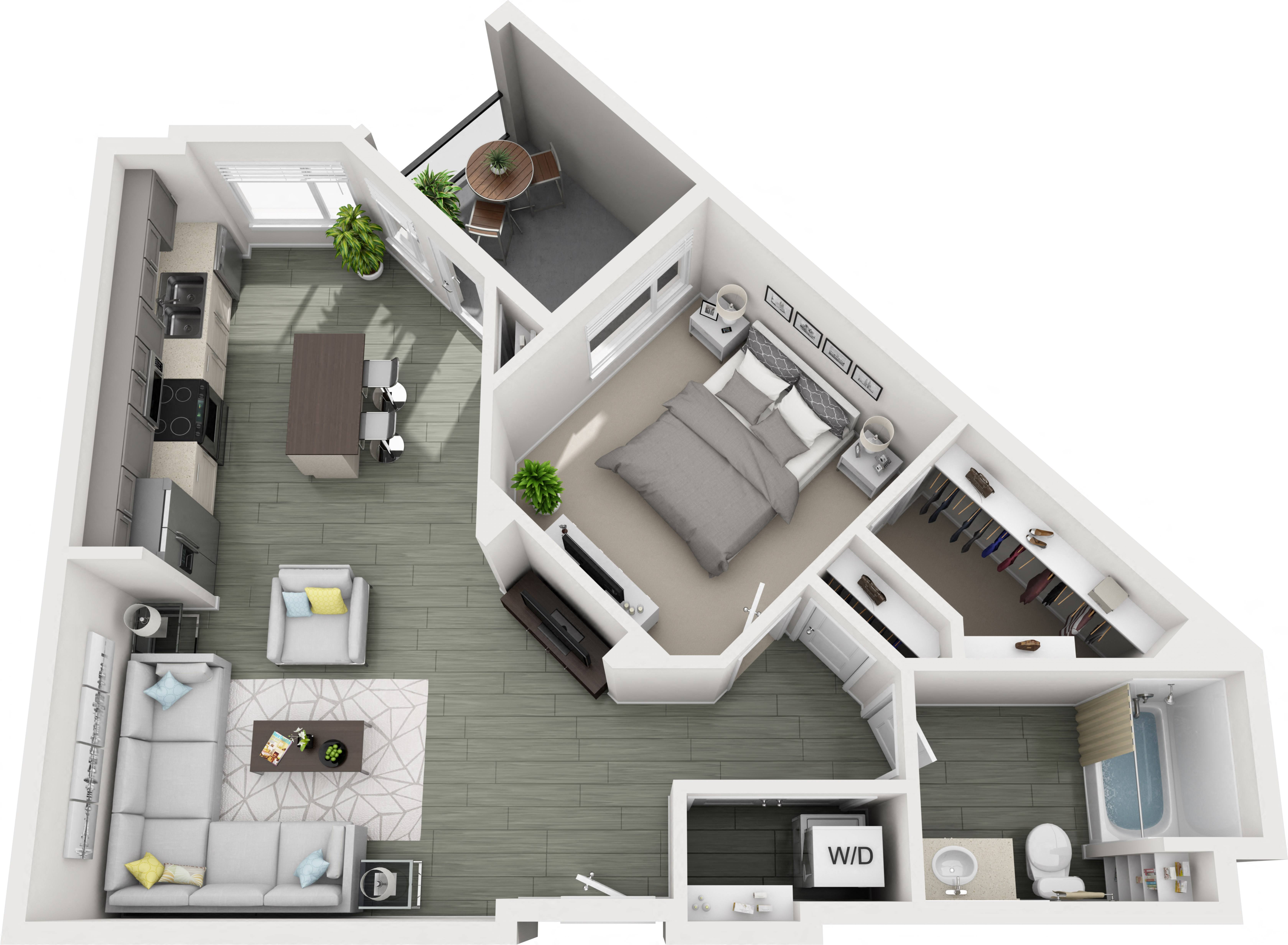 A1E (1x1) floor plan