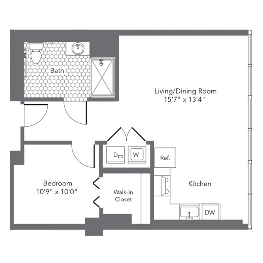 1P floor plan