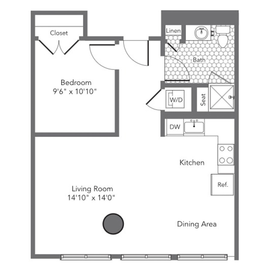 1B floor plan