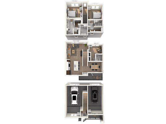 2TH 2x2 1420 SF-FP floor plan