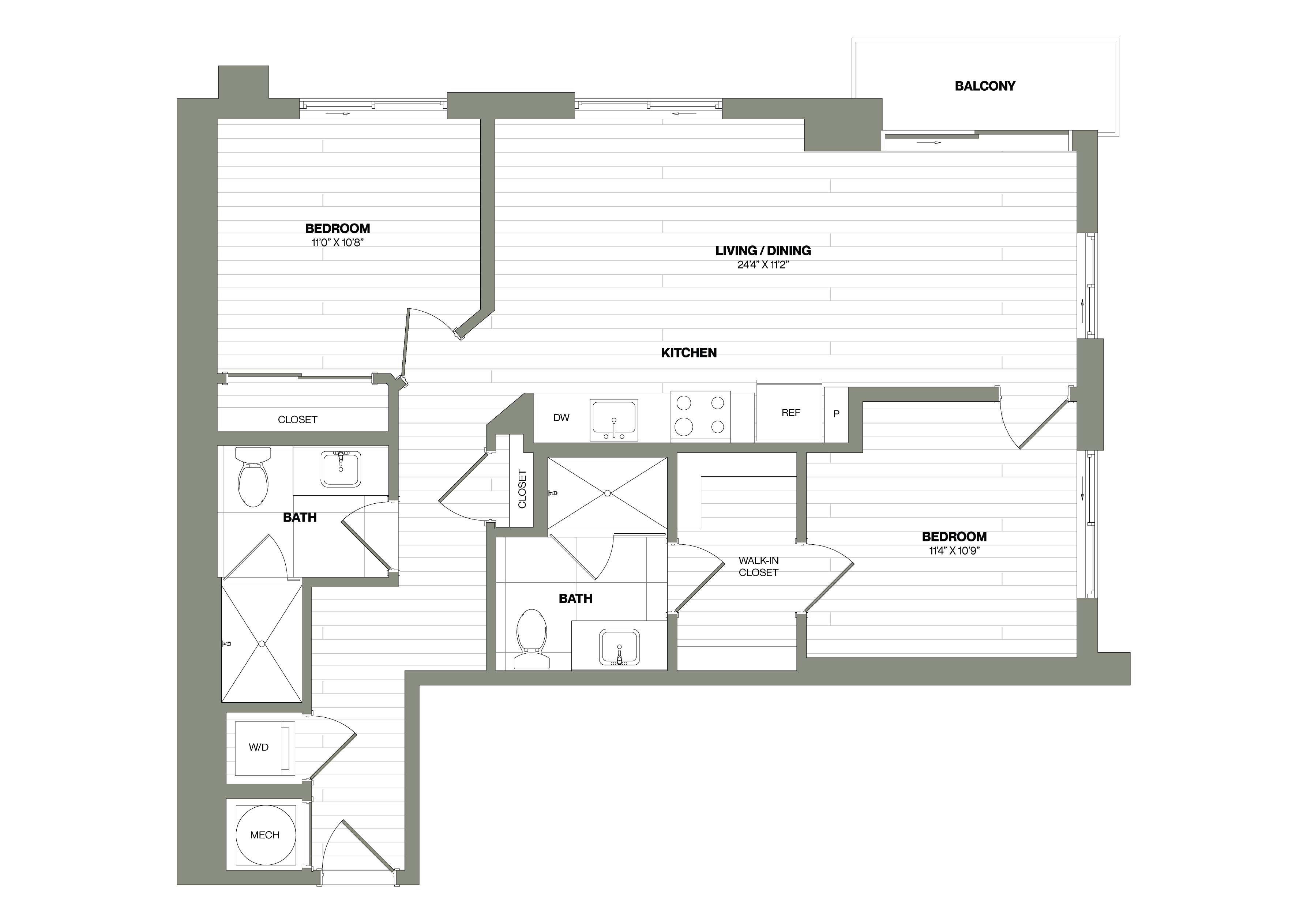 2 Bed/2 Bath-B3 floor plan