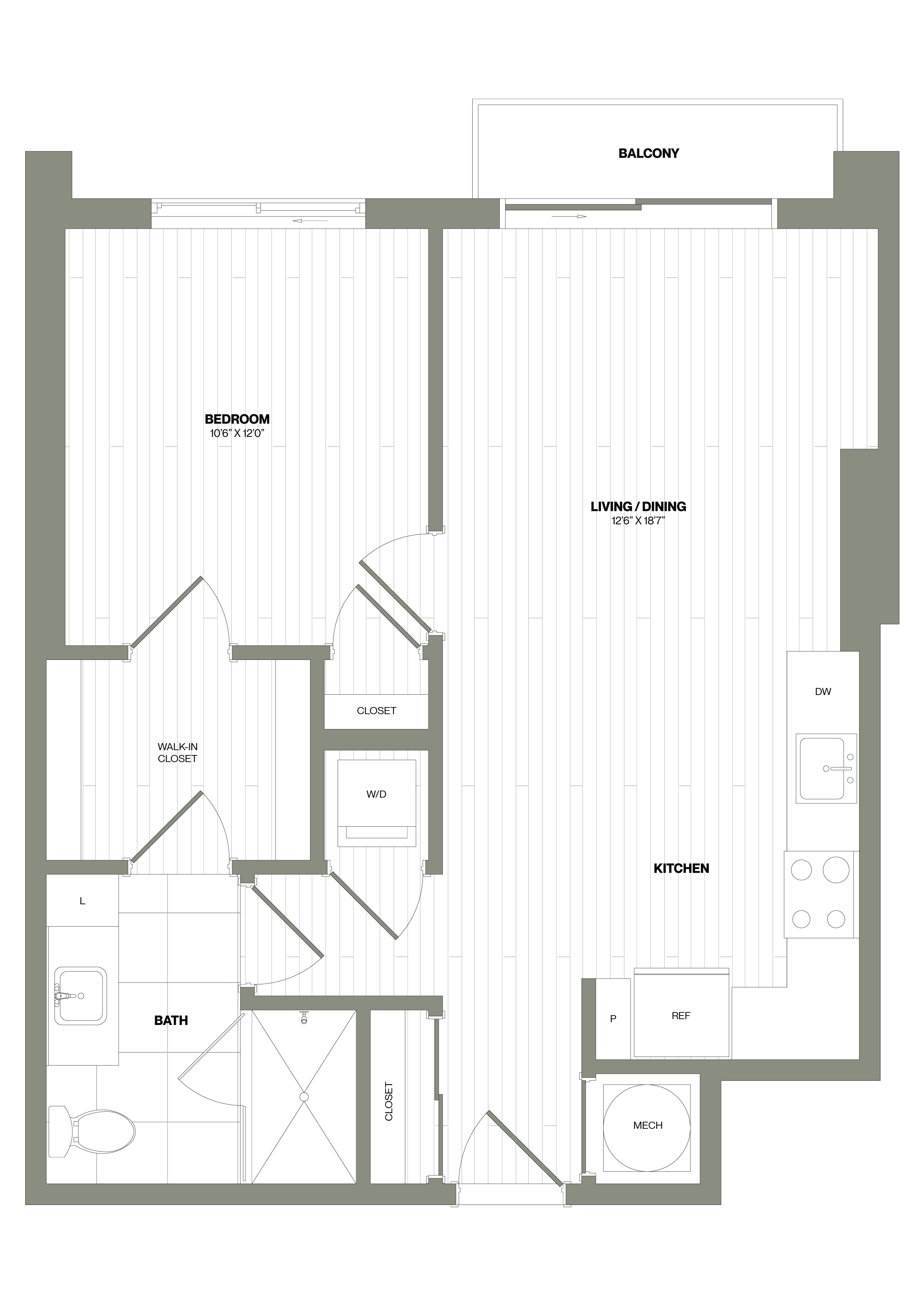 1 Bed/1 Bath-A2 floor plan