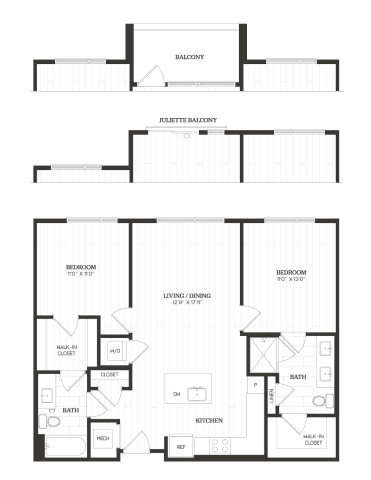 2 Bed/2 Bath-C1d floor plan