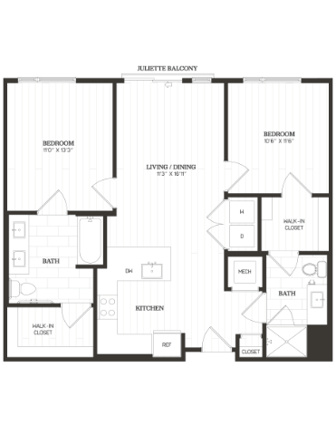 2 Bed/2 Bath -C12 floor plan