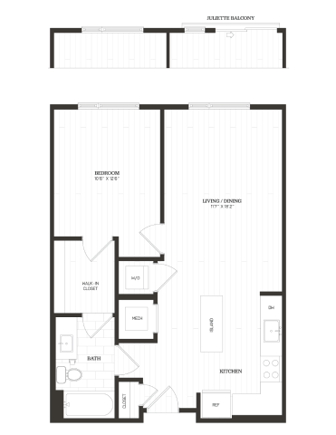1 Bed/1 Bath-A10 floor plan