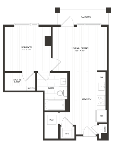 1 Bed/1 Bath Junior-SP13 floor plan
