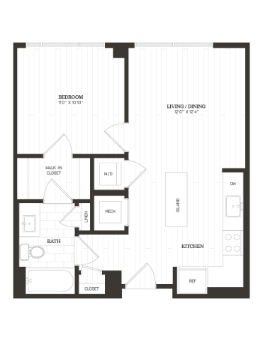 1 Bed/1 Bath Junior-SP11a floor plan