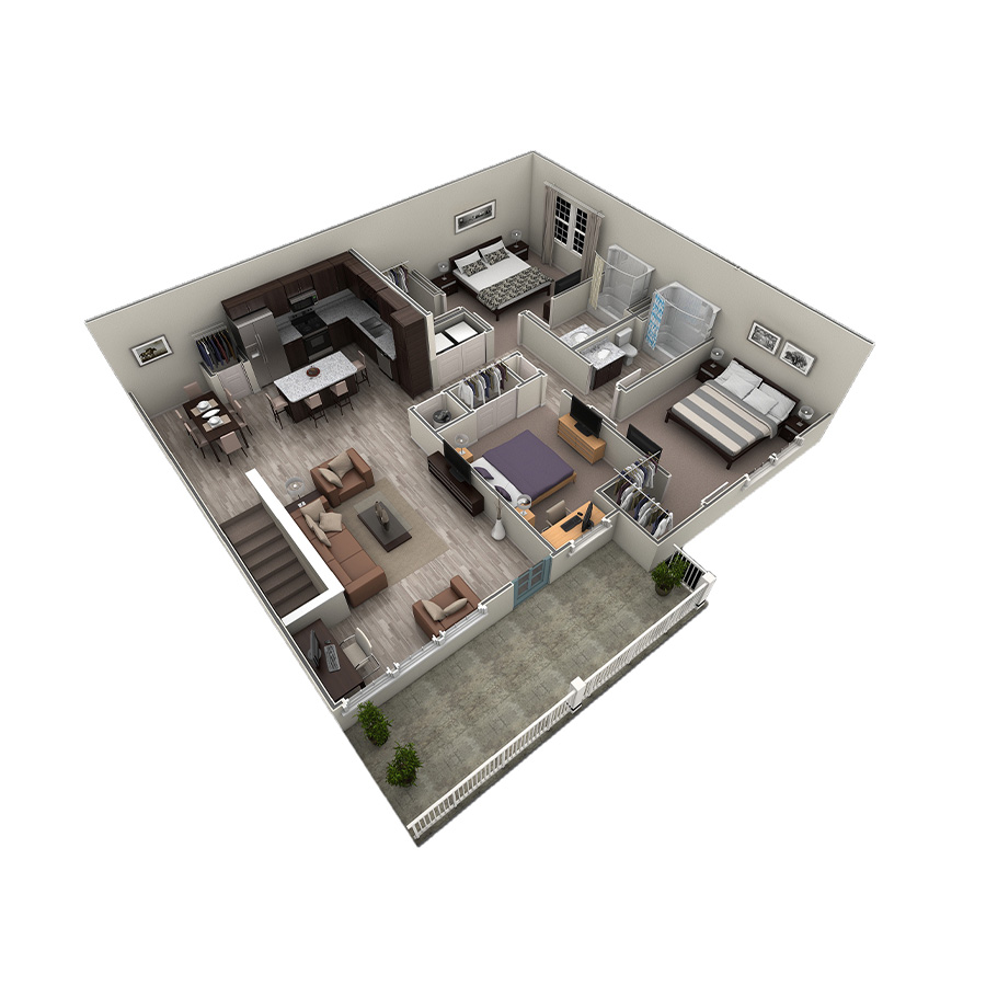 3 BR Grand Overlook floor plan